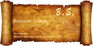 Boruzs Simon névjegykártya